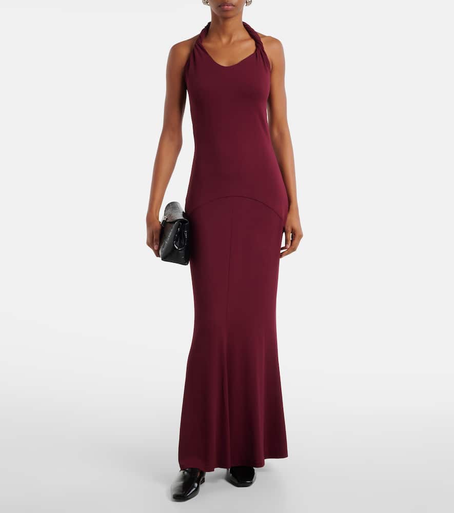 Eleanor halterneck jersey midi dress
