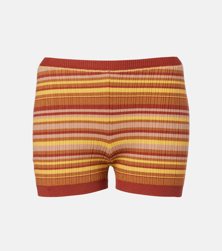 Jack ribbed-knit striped shorts