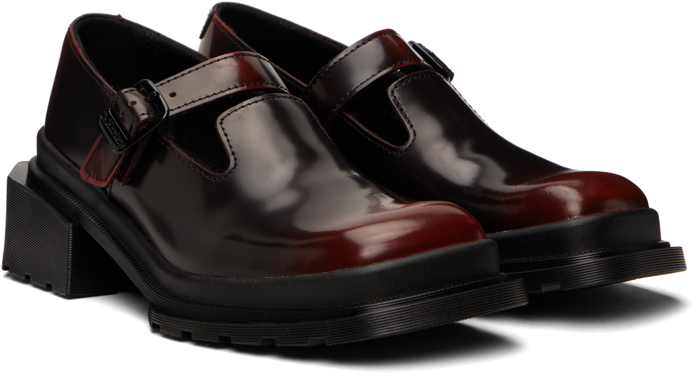 Burgundy Maybole Square Toe Mary Jane Heels