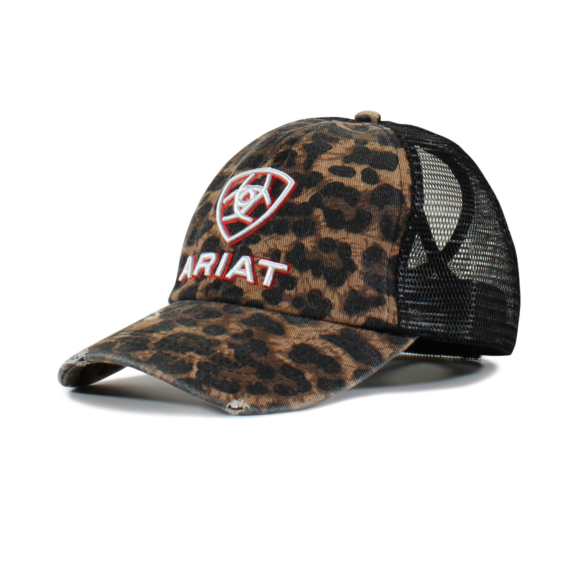 Women's Embossed Logo Cheetah Print Cap in Black, Size OS, by Ariat