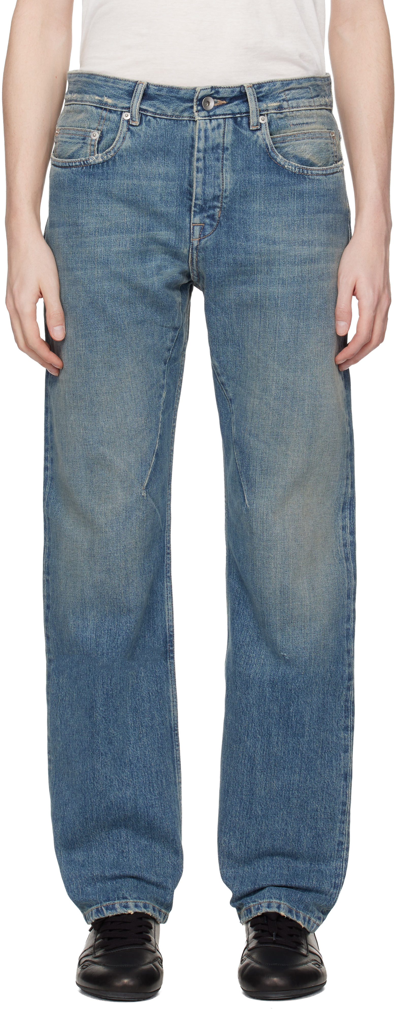 Blue Temple Fog Cut Jeans