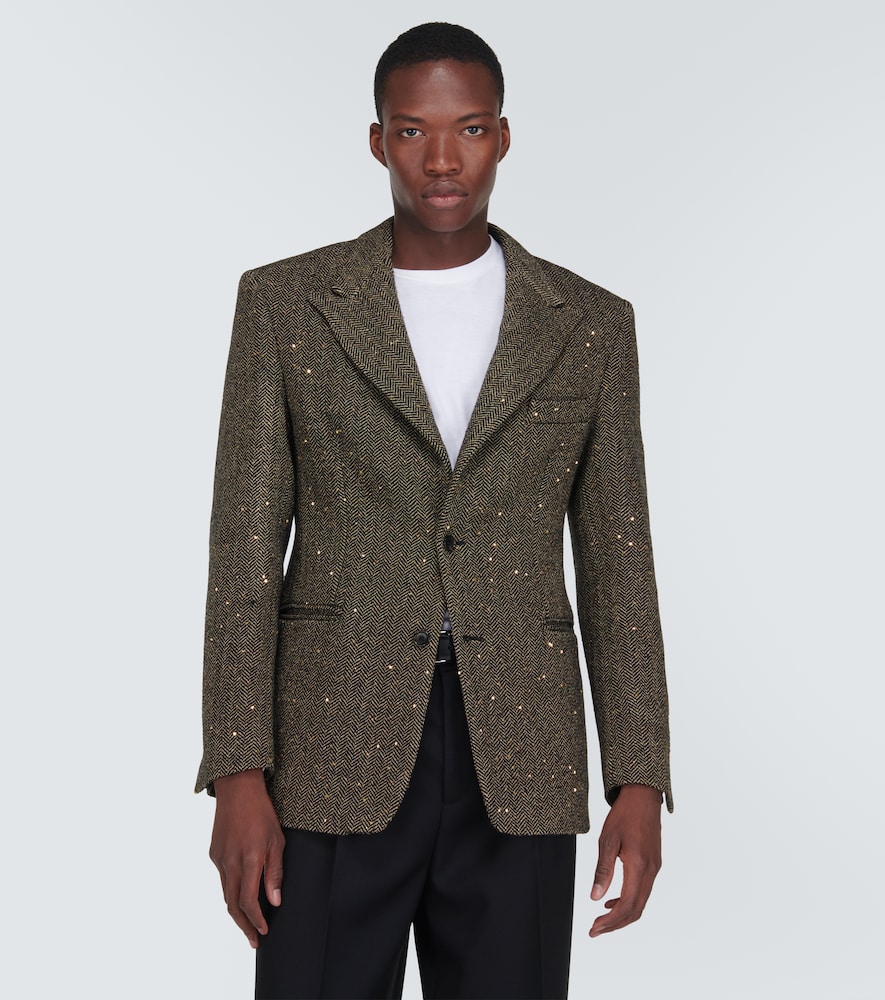 Herringbone wool-blend jacket