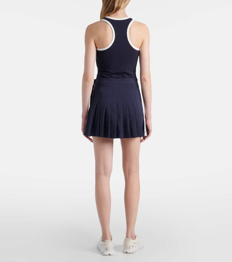 Pleated twill tennis skirt