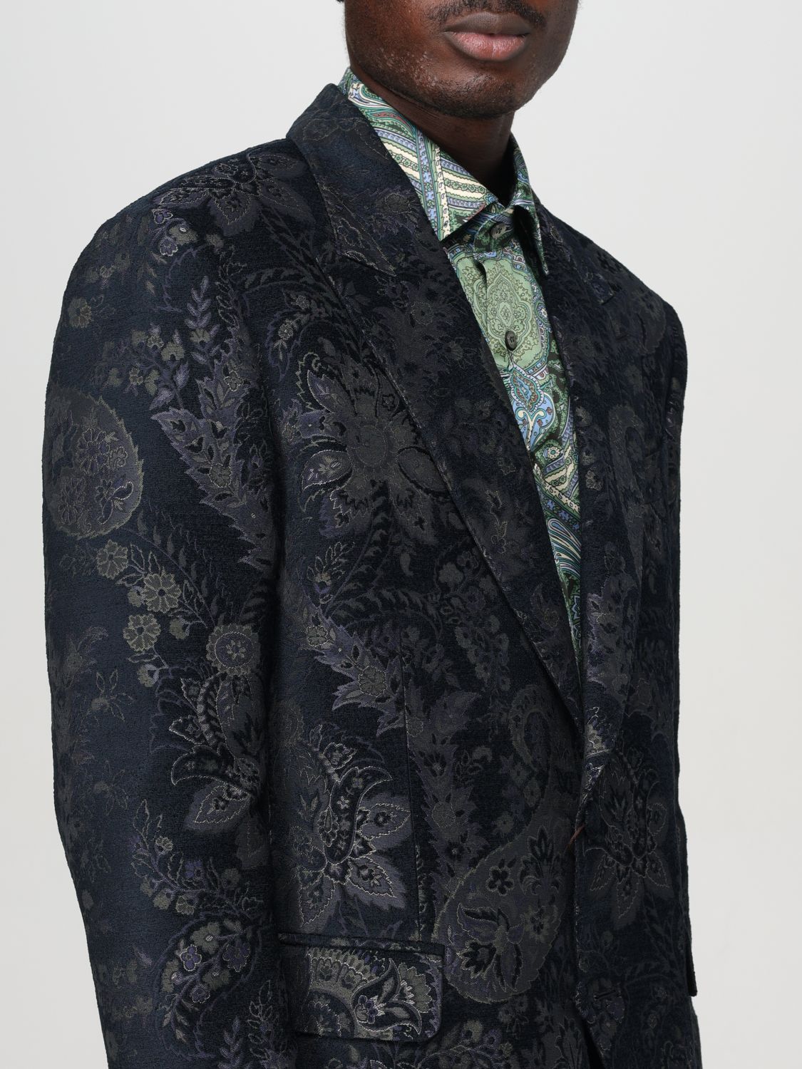 Paisley jacquard blazer - Blue