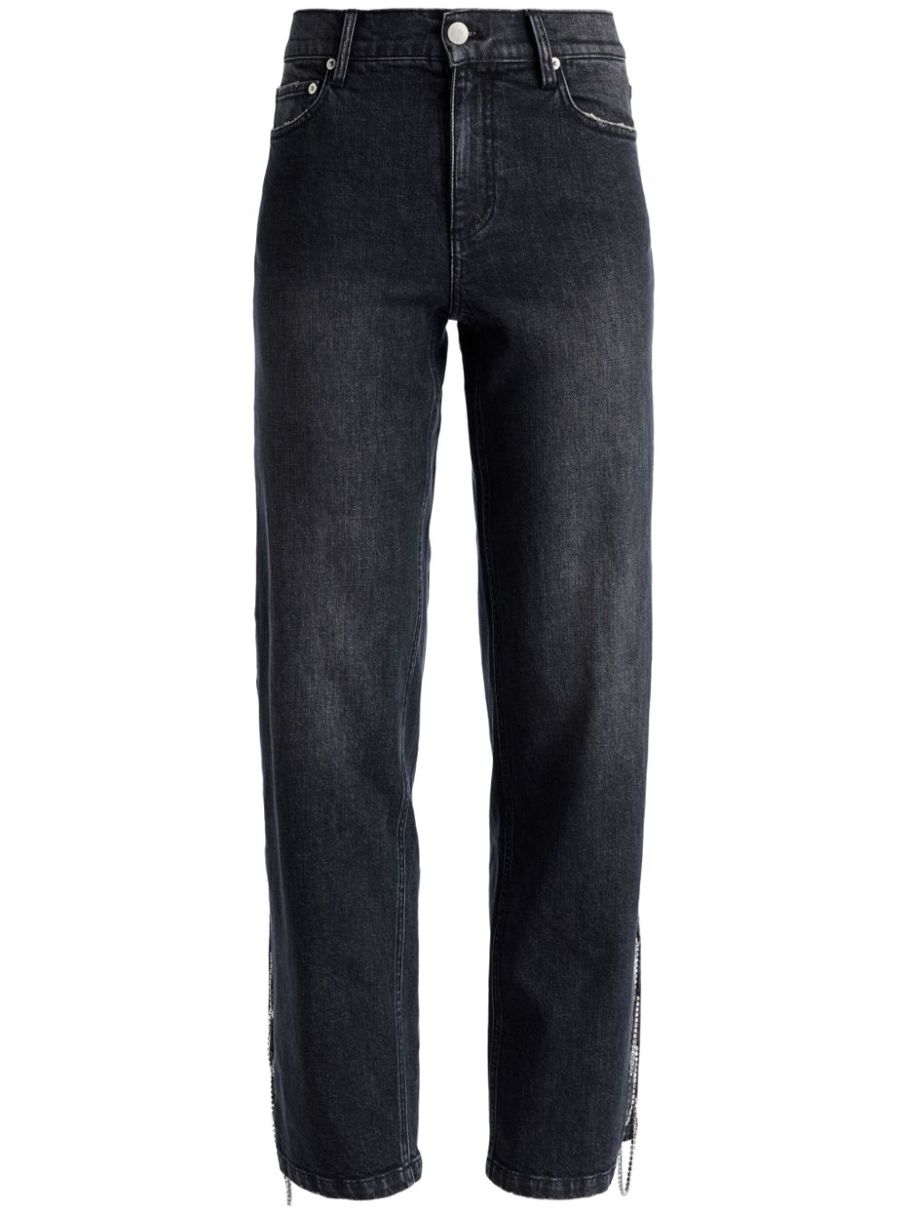Gayle crystal-embellisjed straight-leg jeans - Black