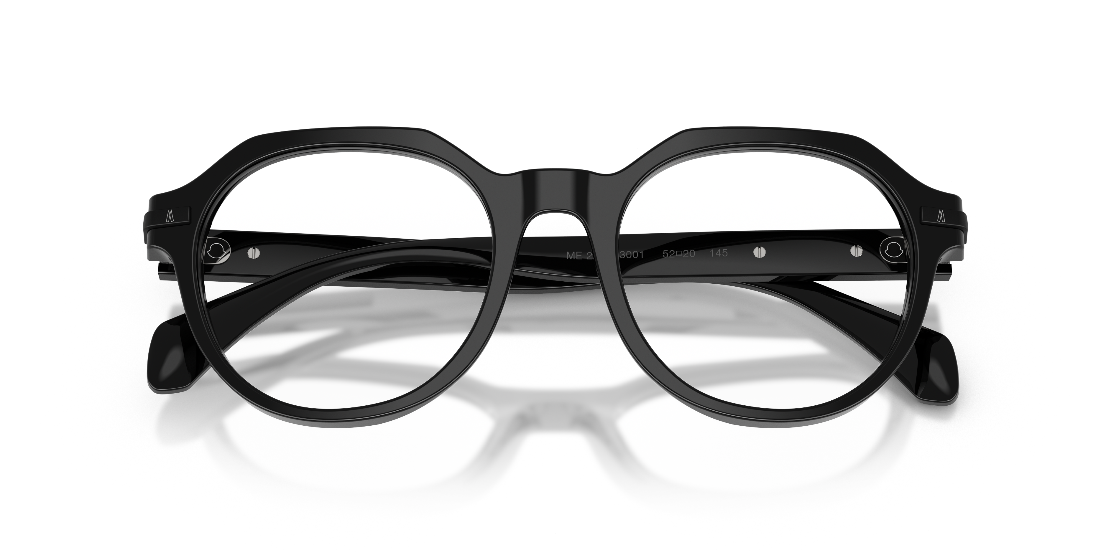 Moncler Unisex Moncler ME2014 3001 Monturas ópticas Acetato Negro Transparente Pantos Norma
