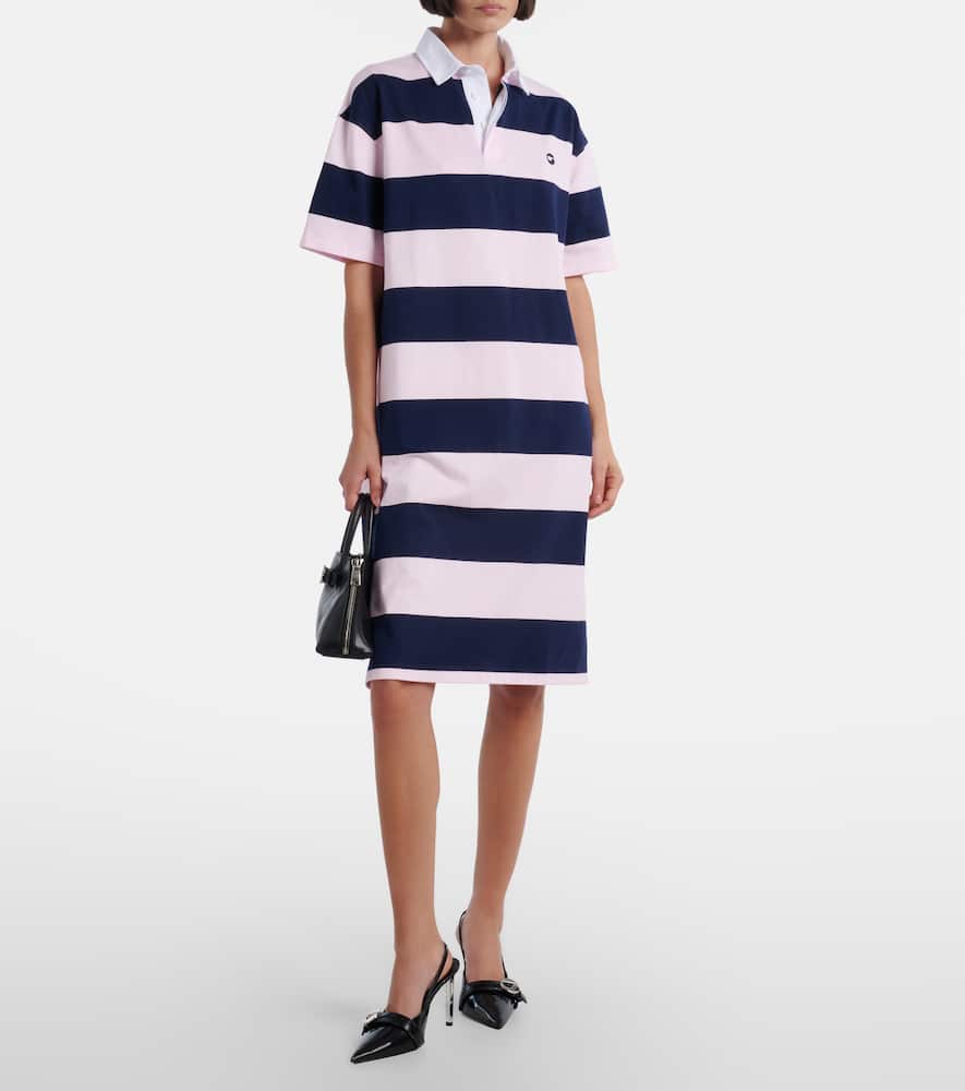 Striped cotton polo dress