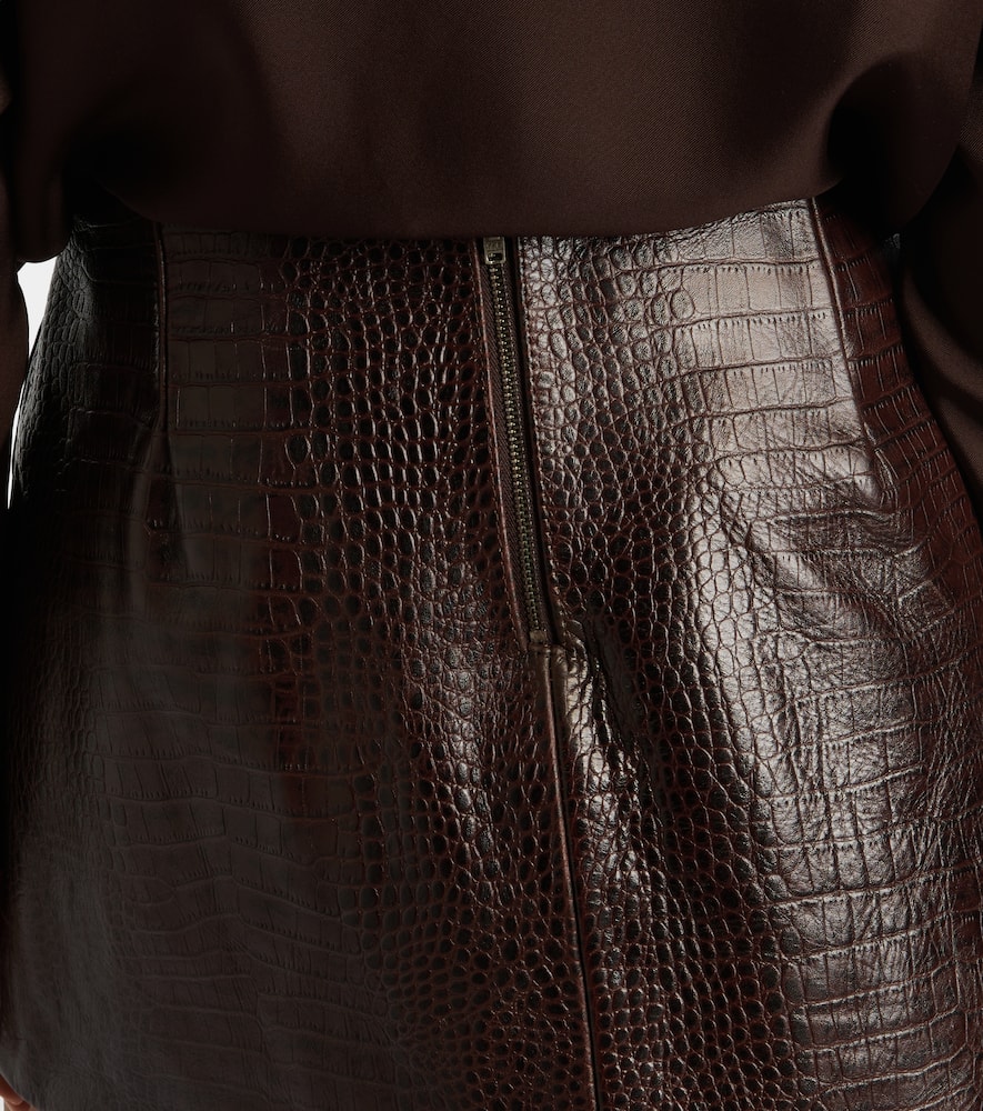 Rory croc-effect leather miniskirt