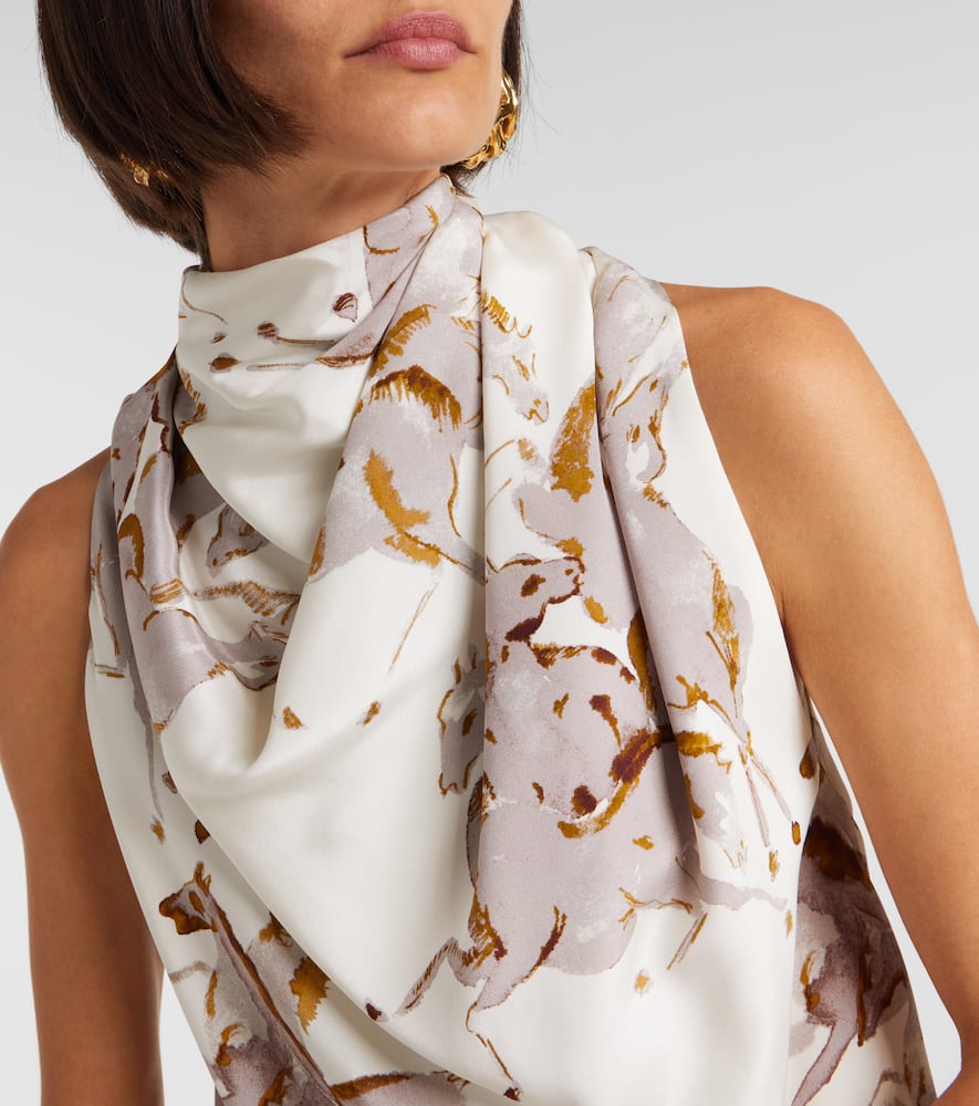 Sleary draped silk top