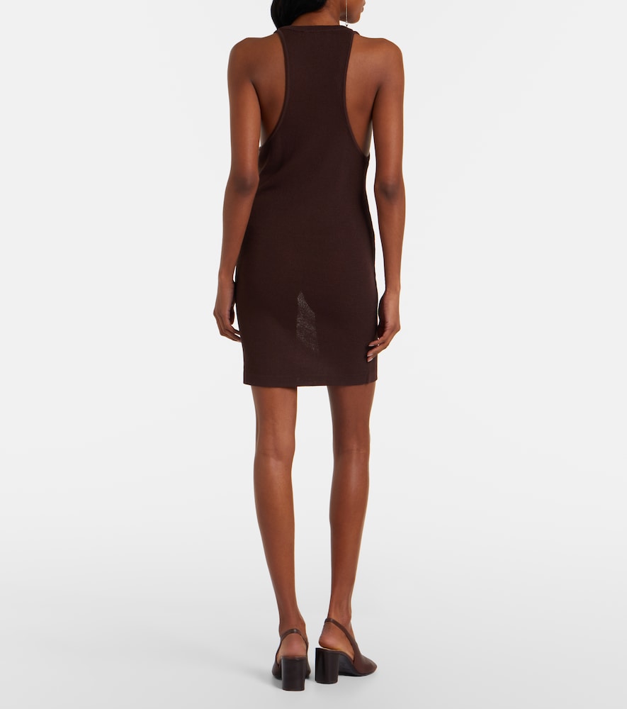 Ribbed crêpe minidress