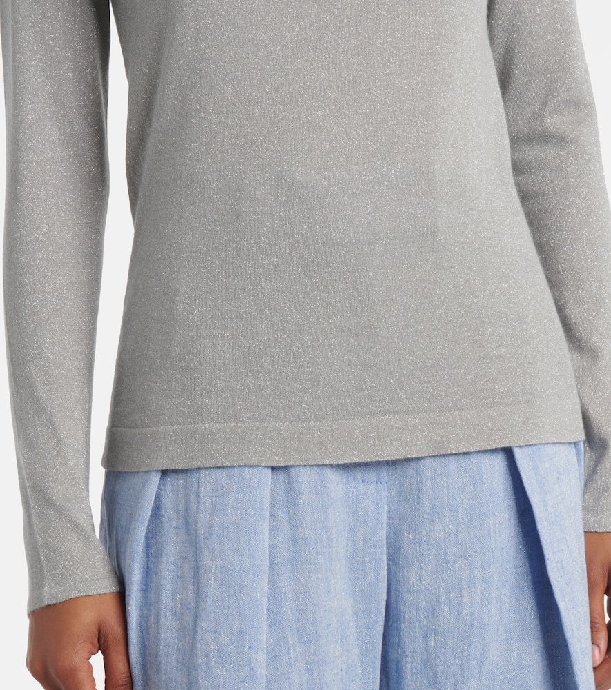 Sparkling cashmere and silk-blend sweater