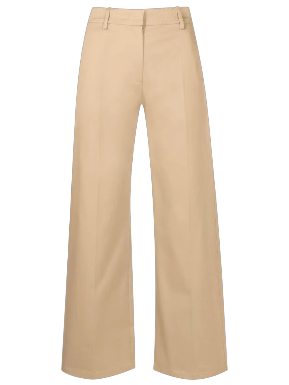 High-Rise Wide-Leg Trousers — Beige