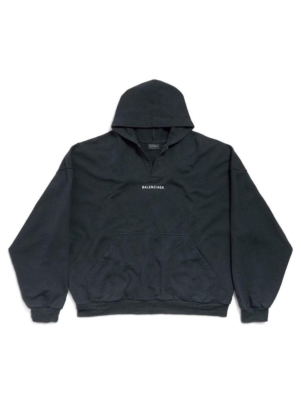 Back Faded Fleece Polo Hoodie