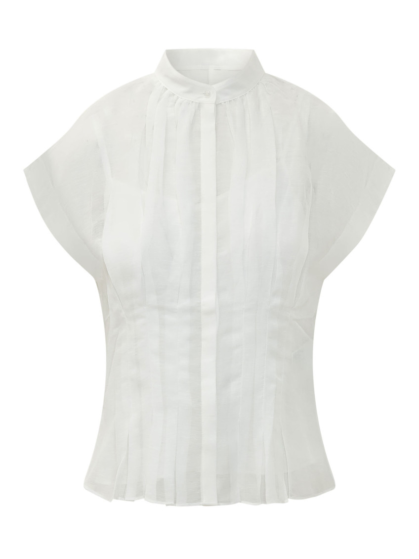 White Regular Pleated Shirt