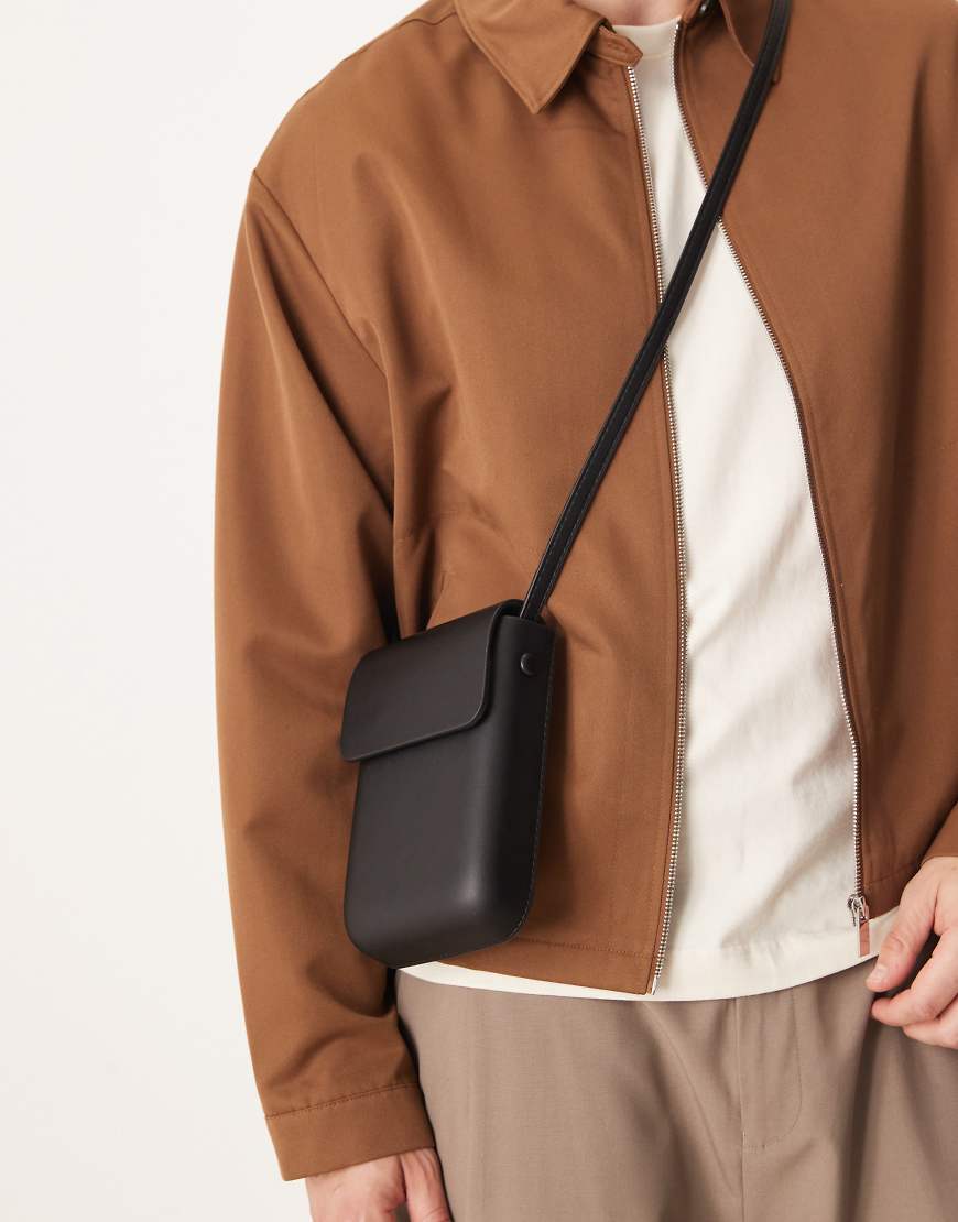 Structured mini cross-body bag in black