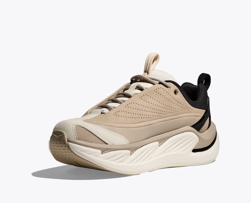 HOKA Elevon X Shoes in Alabaster/Raw Linen
