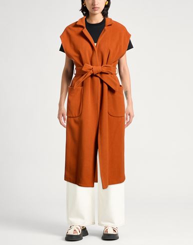 Woman Coat Rust Size 2 Virgin Wool, Polyamide