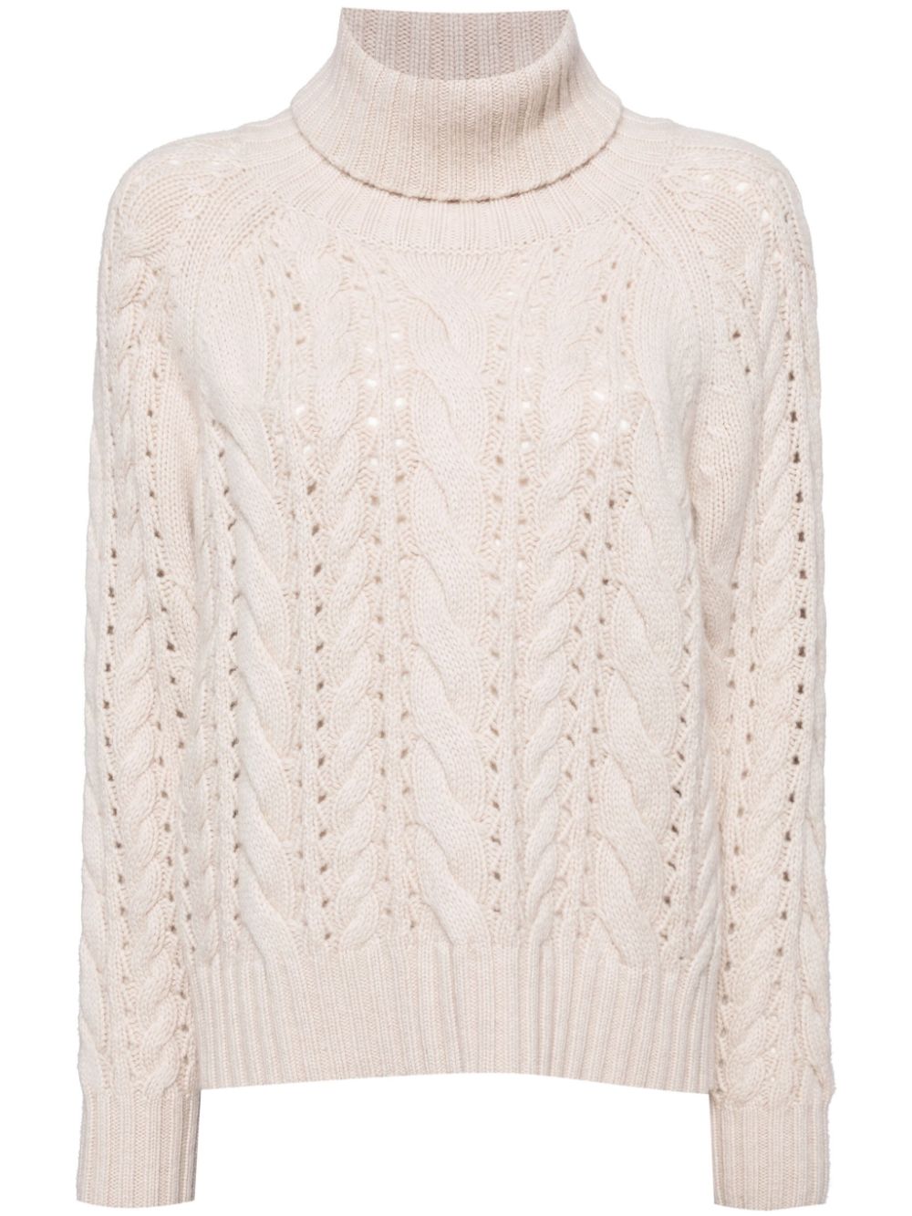 Roll-neck cashmere jumper - Neutrals
