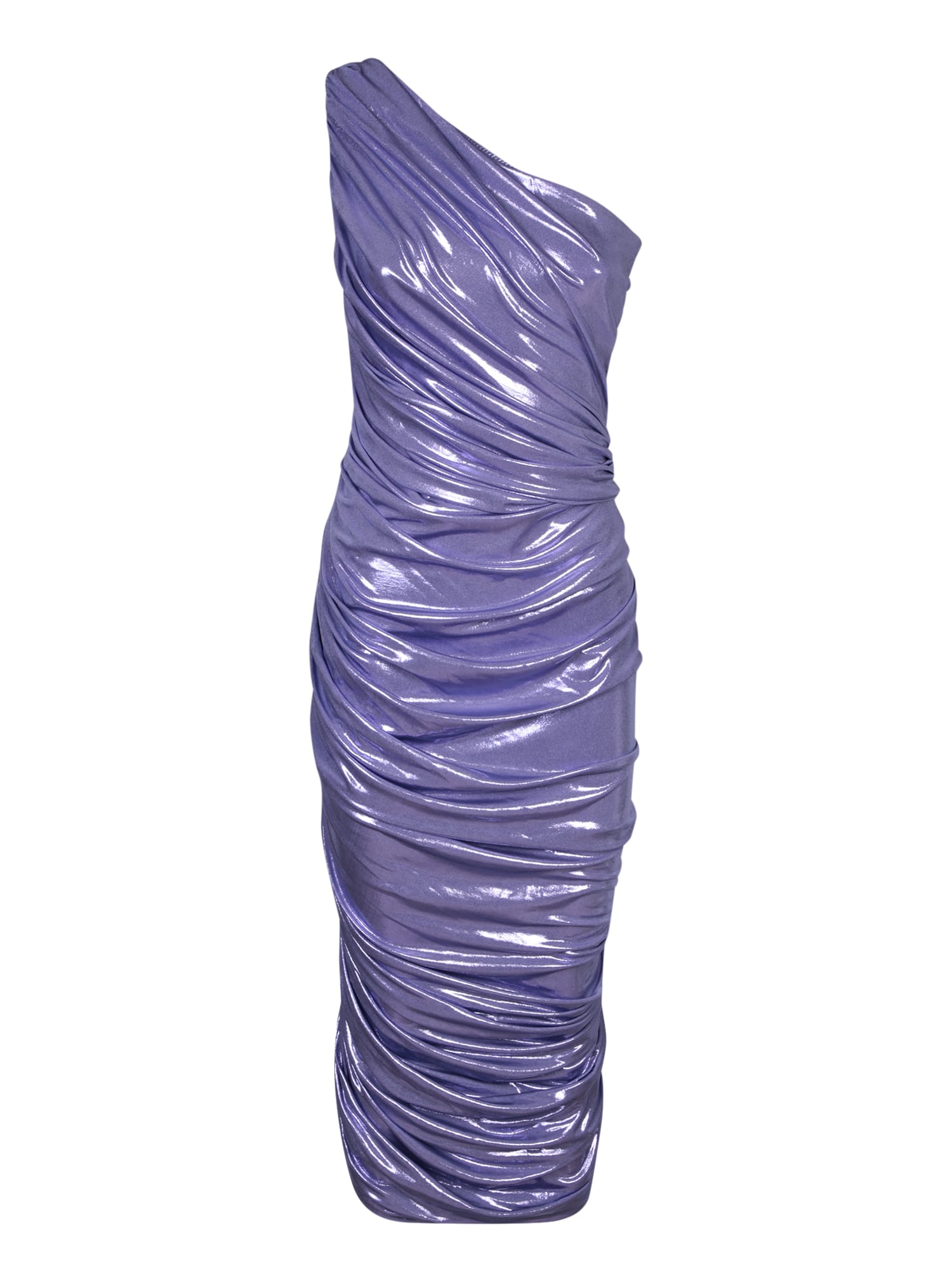 Diana asymmetric draped midi dress - Purple