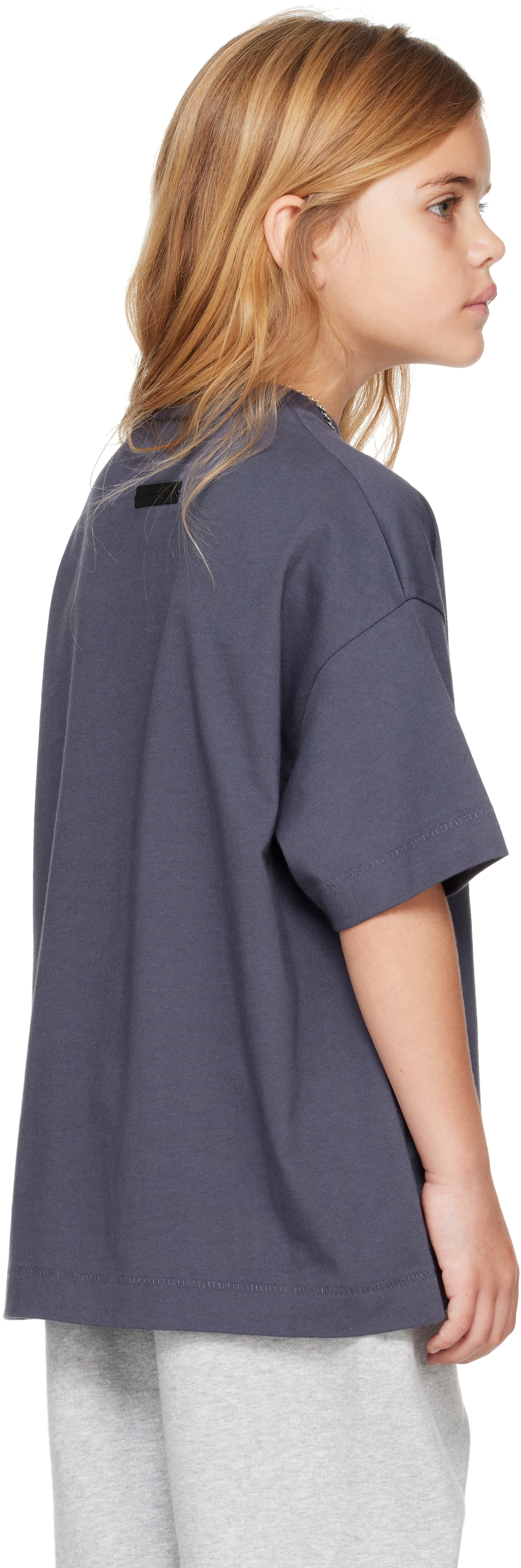 Fear of God ESSENTIALS Kids Navy Jersey Crewneck T-shirt