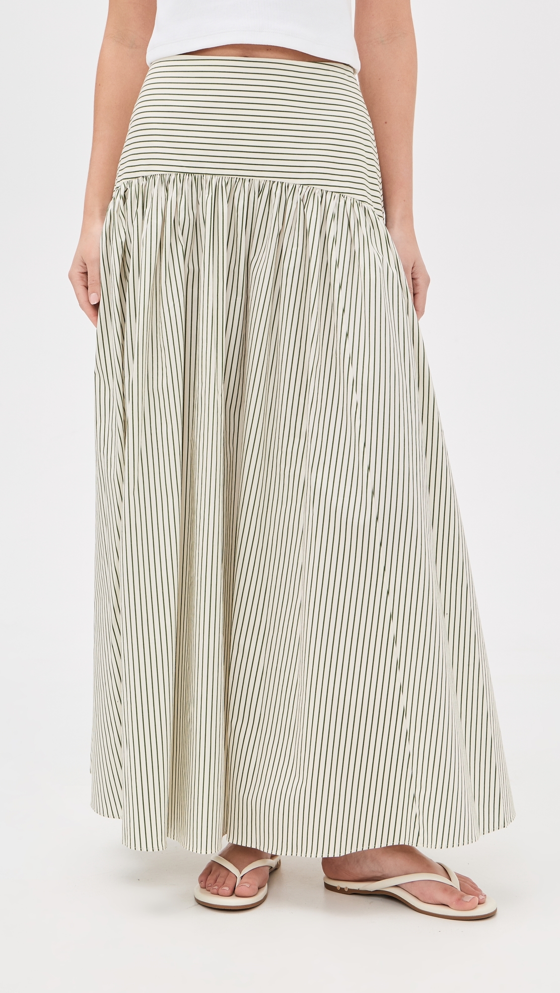 Procida Skirt Chive Stripe