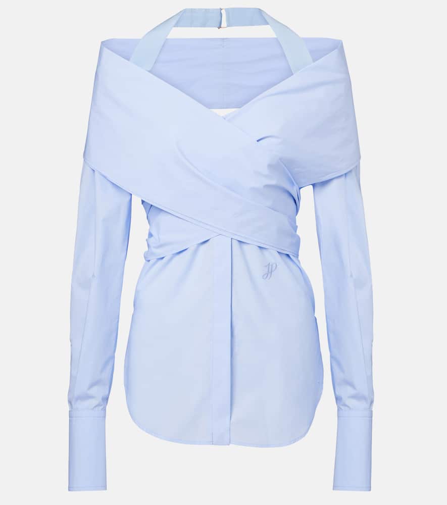 Draped off-shoulder blouse