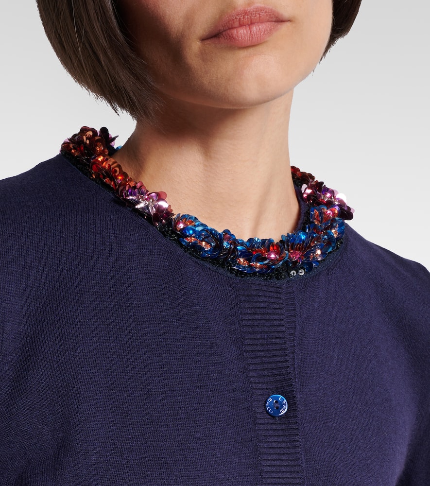 Embellished silk and cashmere cardigan
