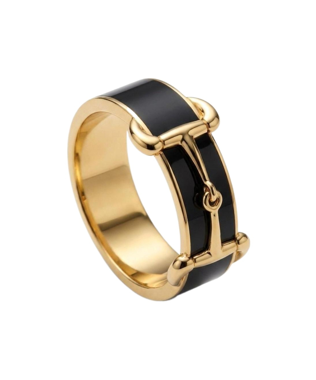 Horsebit ring with enamel