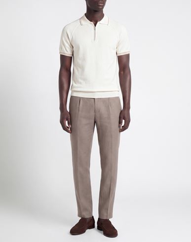 Man Polo shirt Cream Size L Cotton
