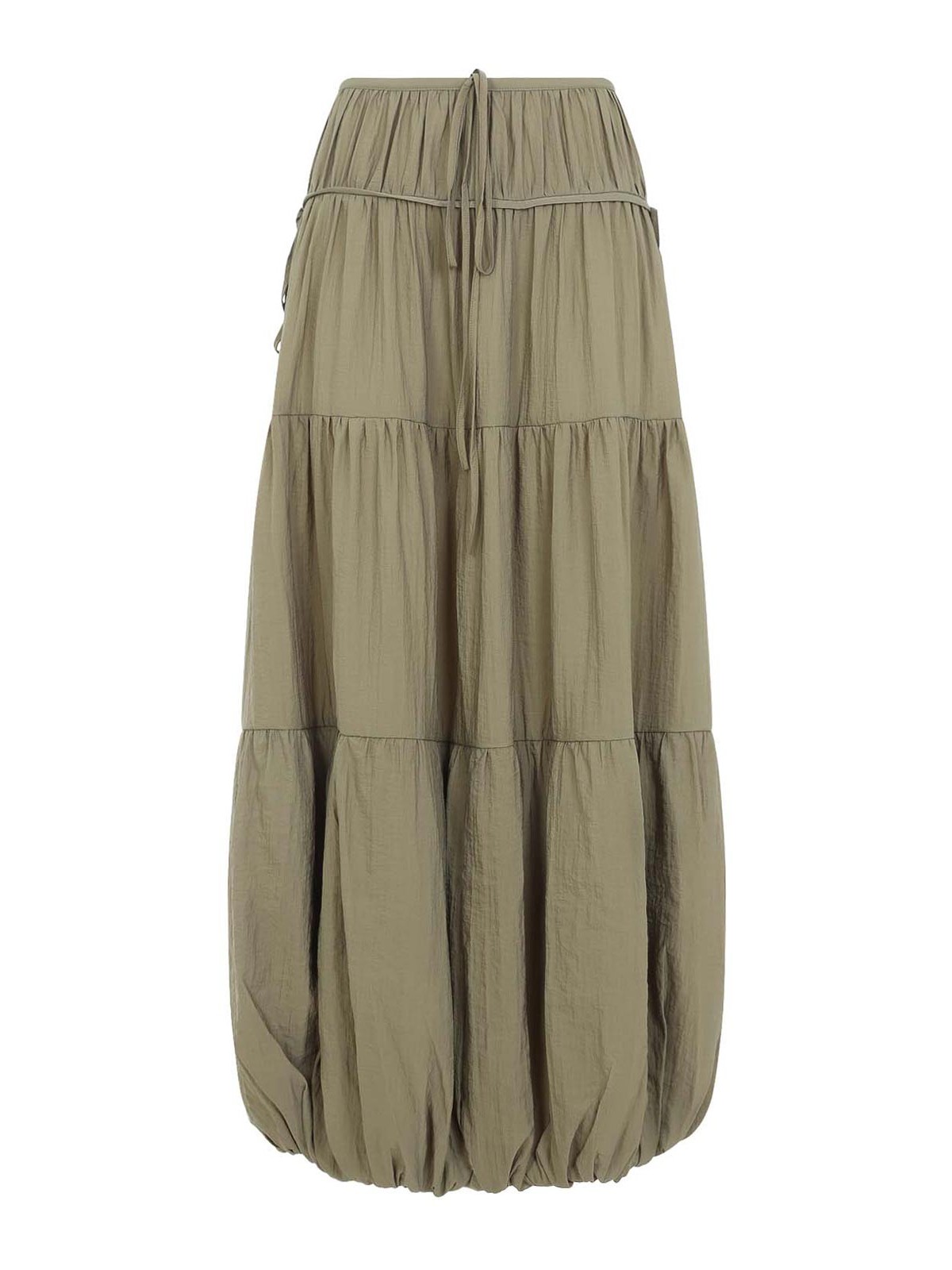 Soft Gathered Bubble Midi Skirt
