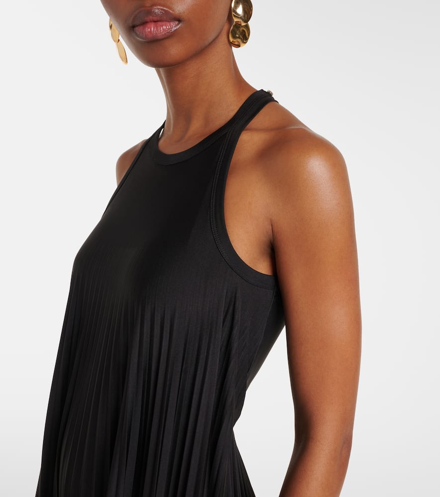 Plissé jersey maxi dress