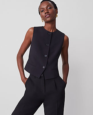 Ann Taylor The Cropped Vest in Fluid Crepe