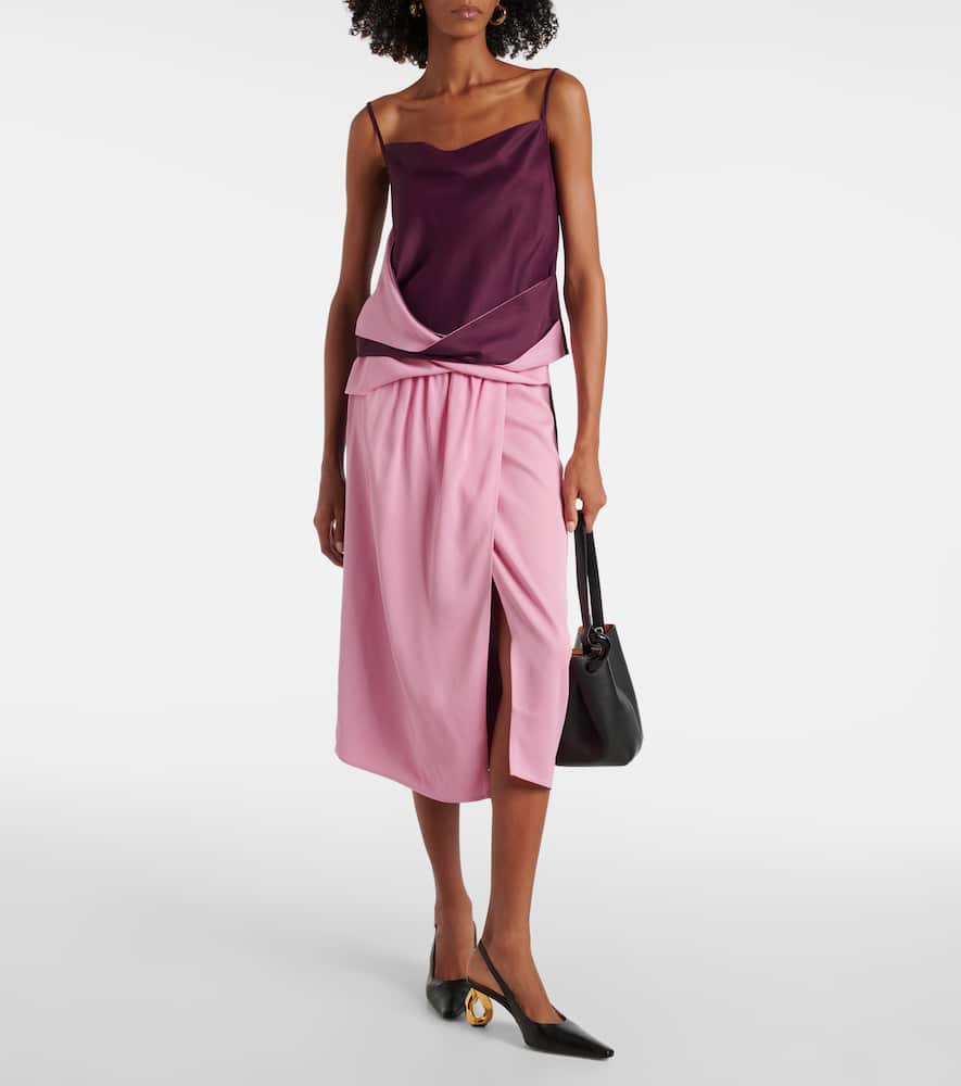 JW Anderson Colorblocked draped midi skirt