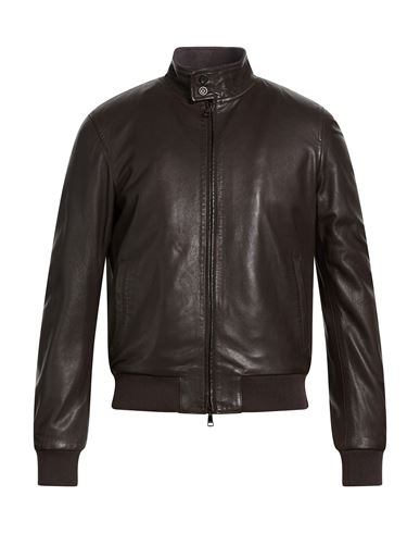Man Jacket Dark brown Size 38 Leather