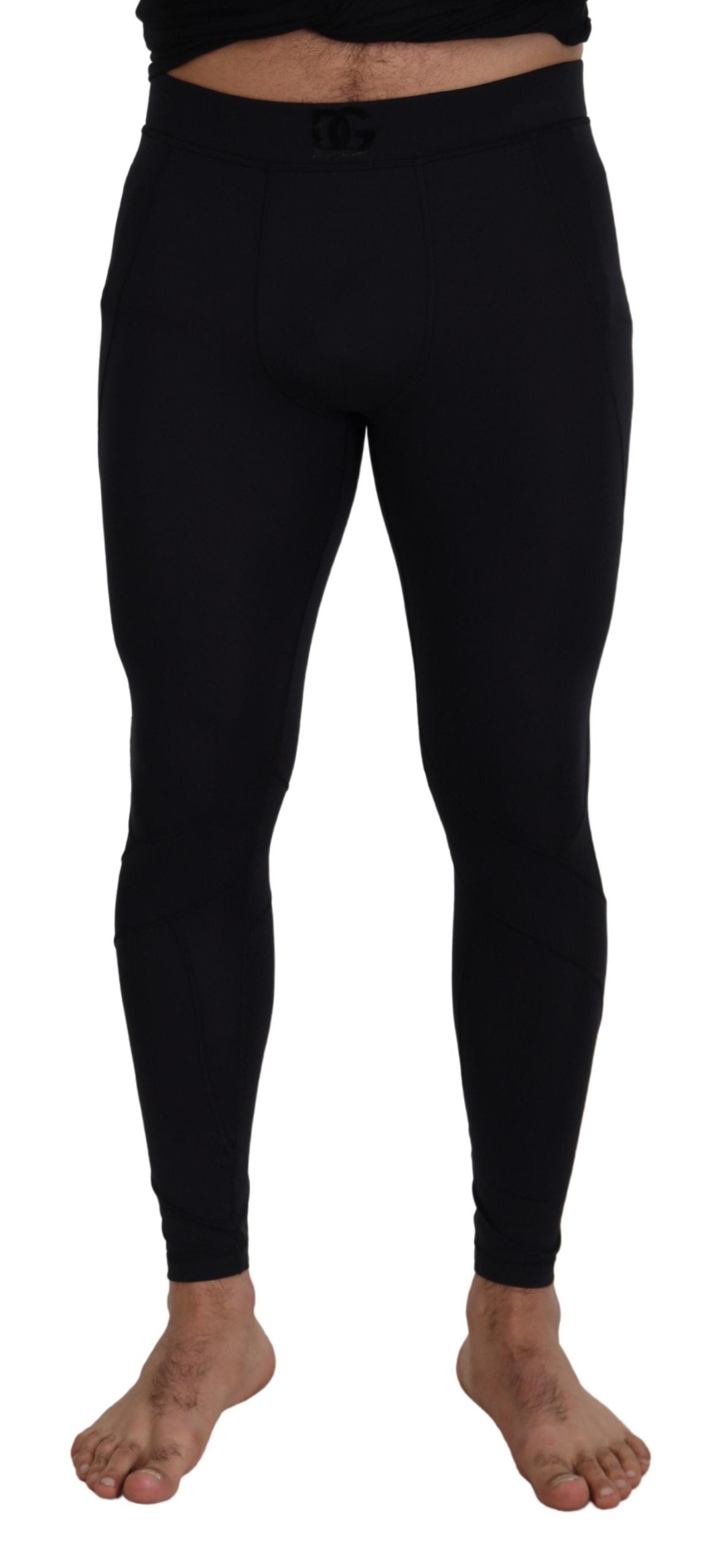Nylon Stretch Leggings — Black