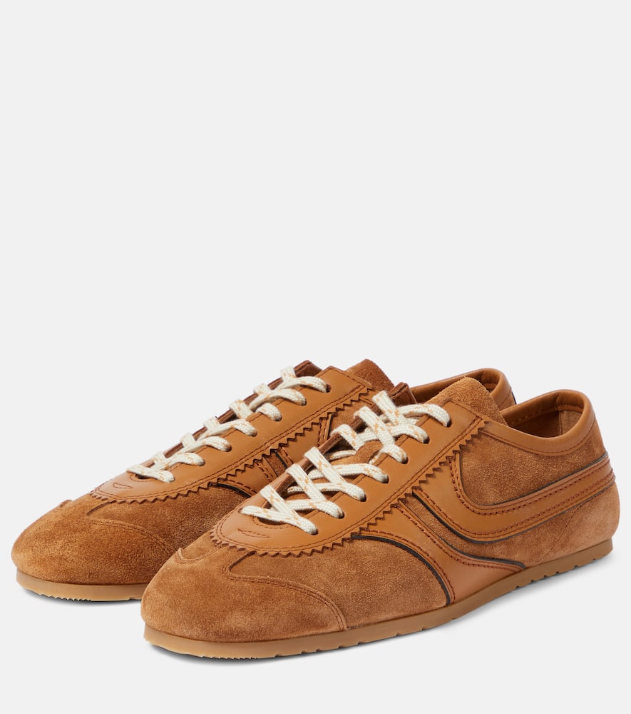 Leather and suede sneakers