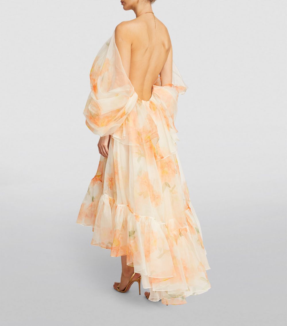Silk Gathered Midi Dress