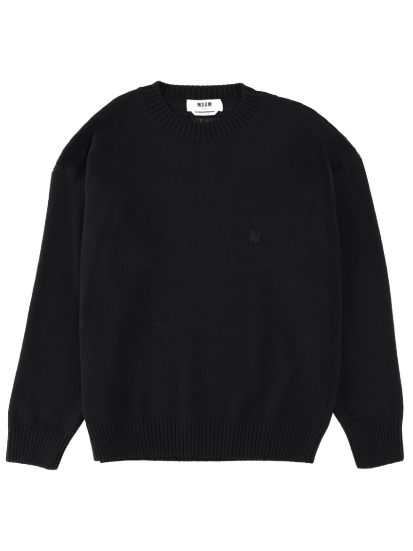 MSGM - crew neck sweater with ribbed cuffs and he