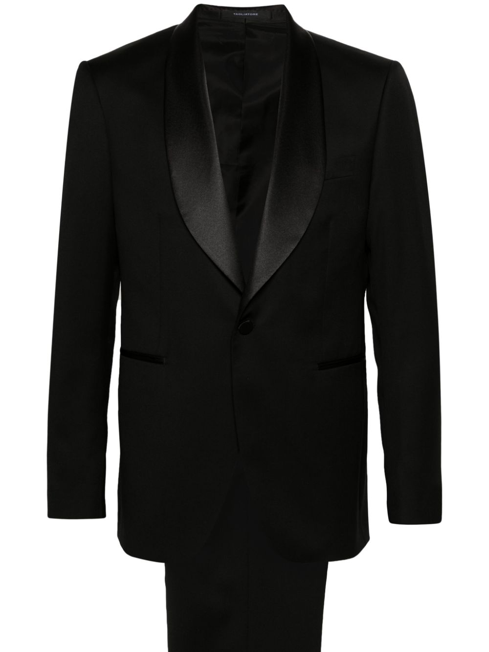 Shawl-lapels single-breasted blazer - Black