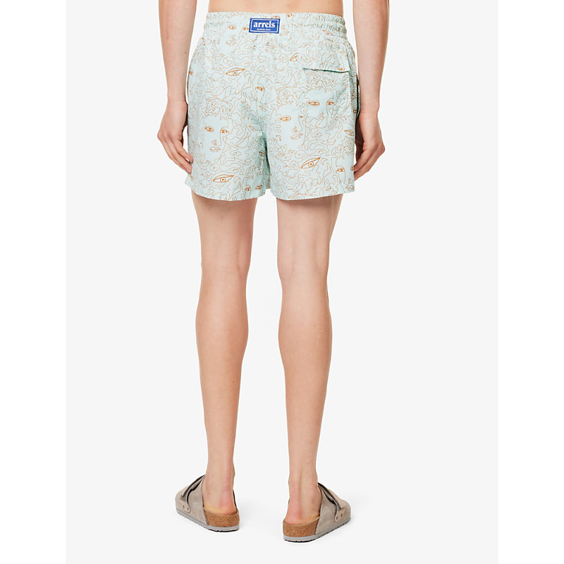 Arrels Barcelona 남성 Mens Light Blue Summer Juliana Printed Swim Shorts XL 75521470