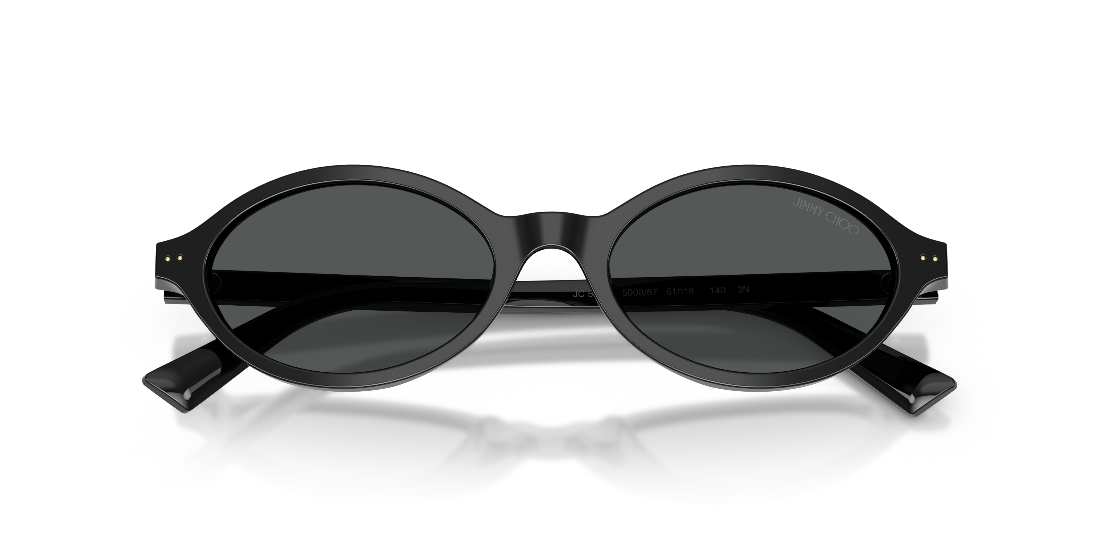 Jimmy Choo Mujer Jimmy Choo JC5068U 500087 Gafas de sol Acetato Negro Gris Redonda Norma