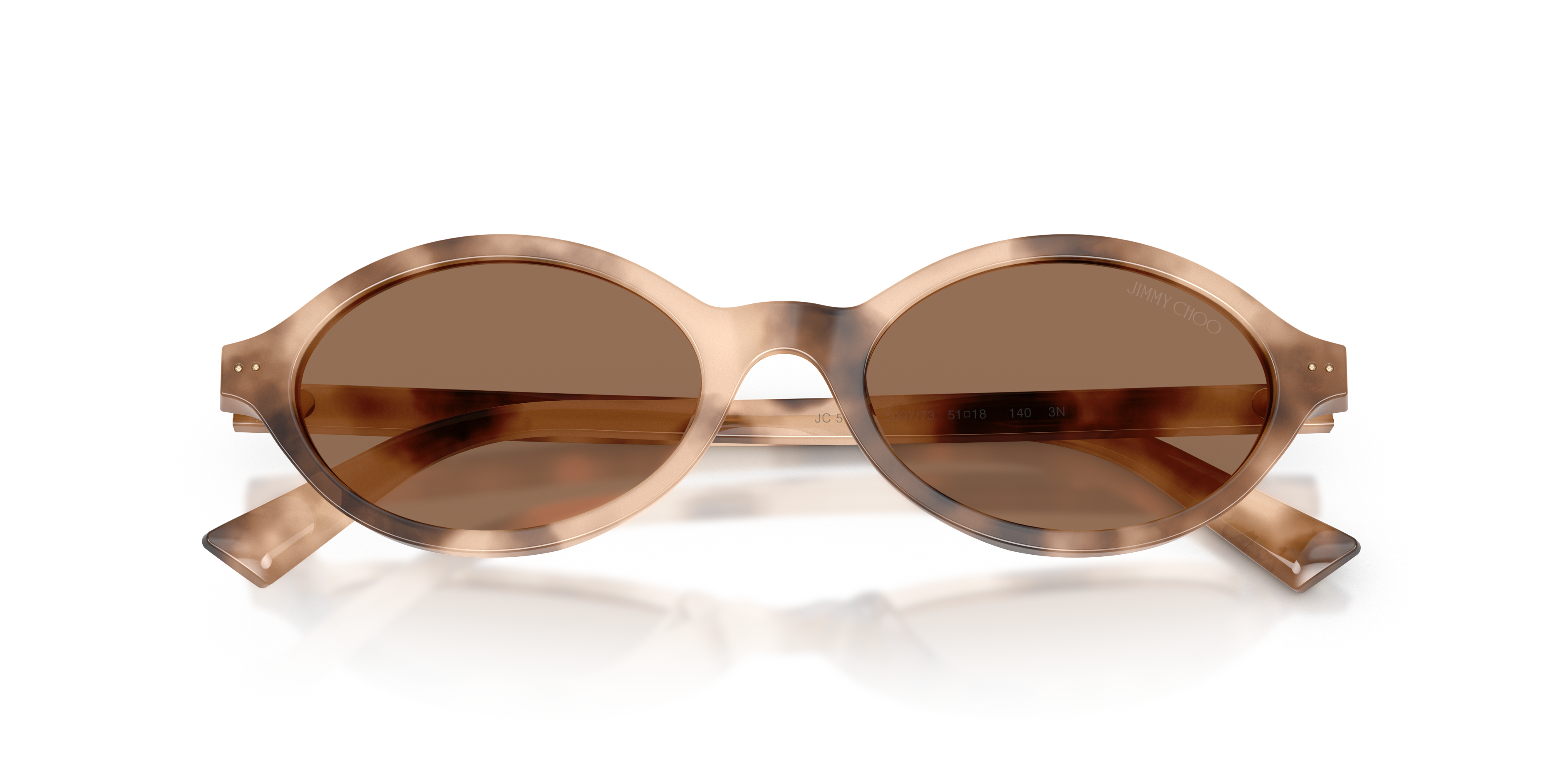 Jimmy Choo Mujer Jimmy Choo JC5068U 509773 Gafas de sol Acetato Marrón Marrón Redonda Norma