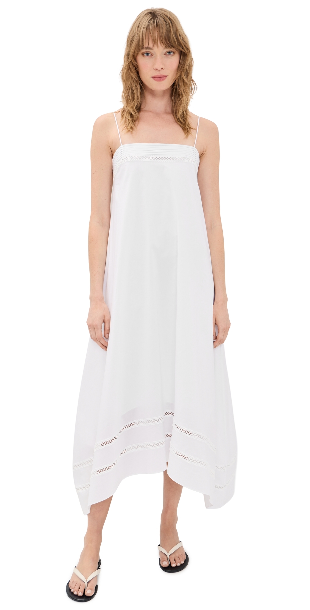 Square Neck Handkerchief Dress White