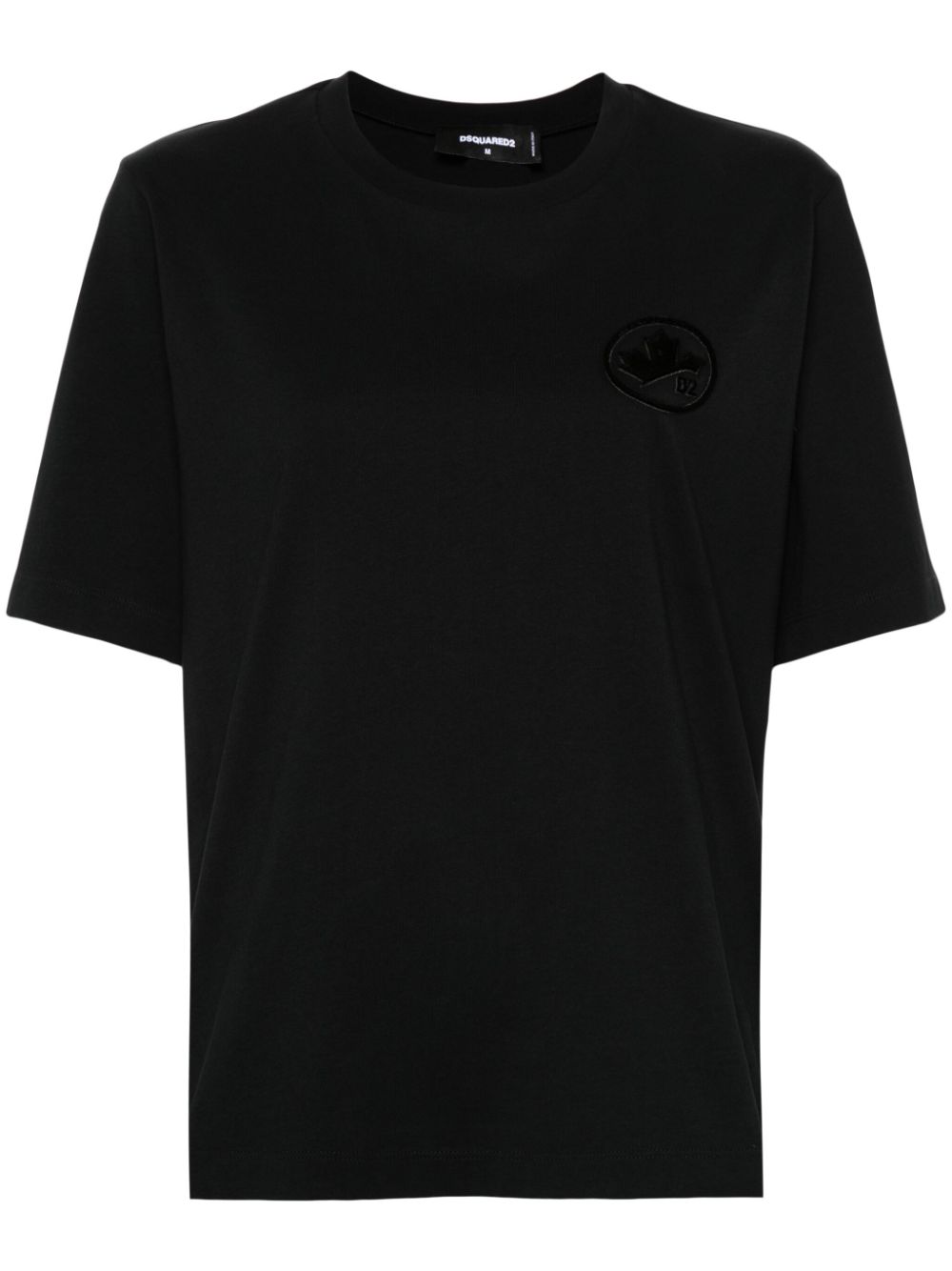 Flocked-logo T-shirt - Black