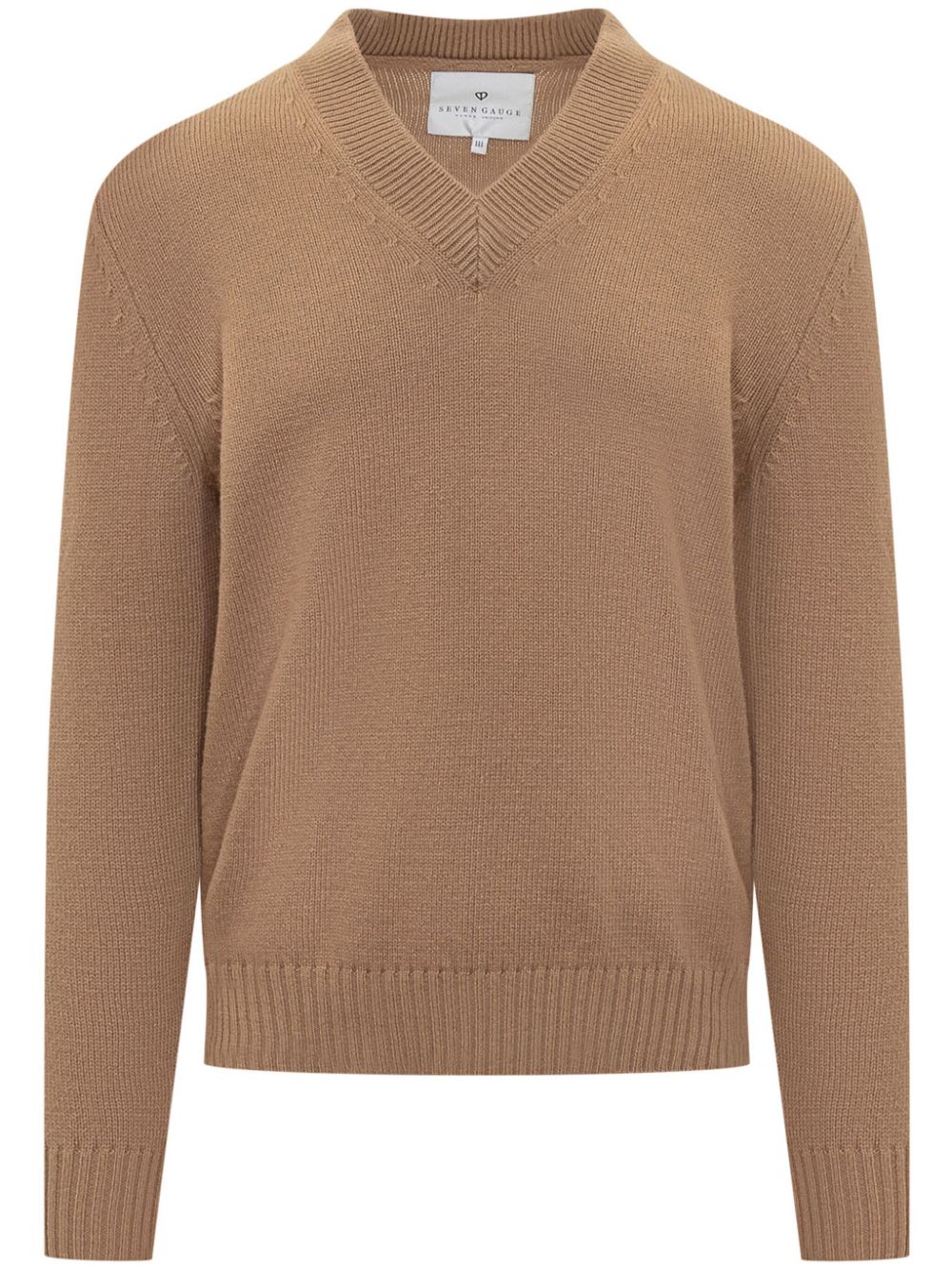 V-neck jumper - Brown
