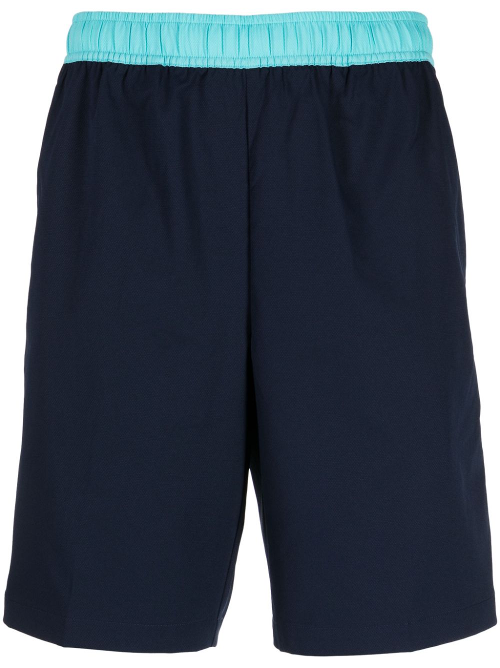 Elasticated-waist track shorts - Blue