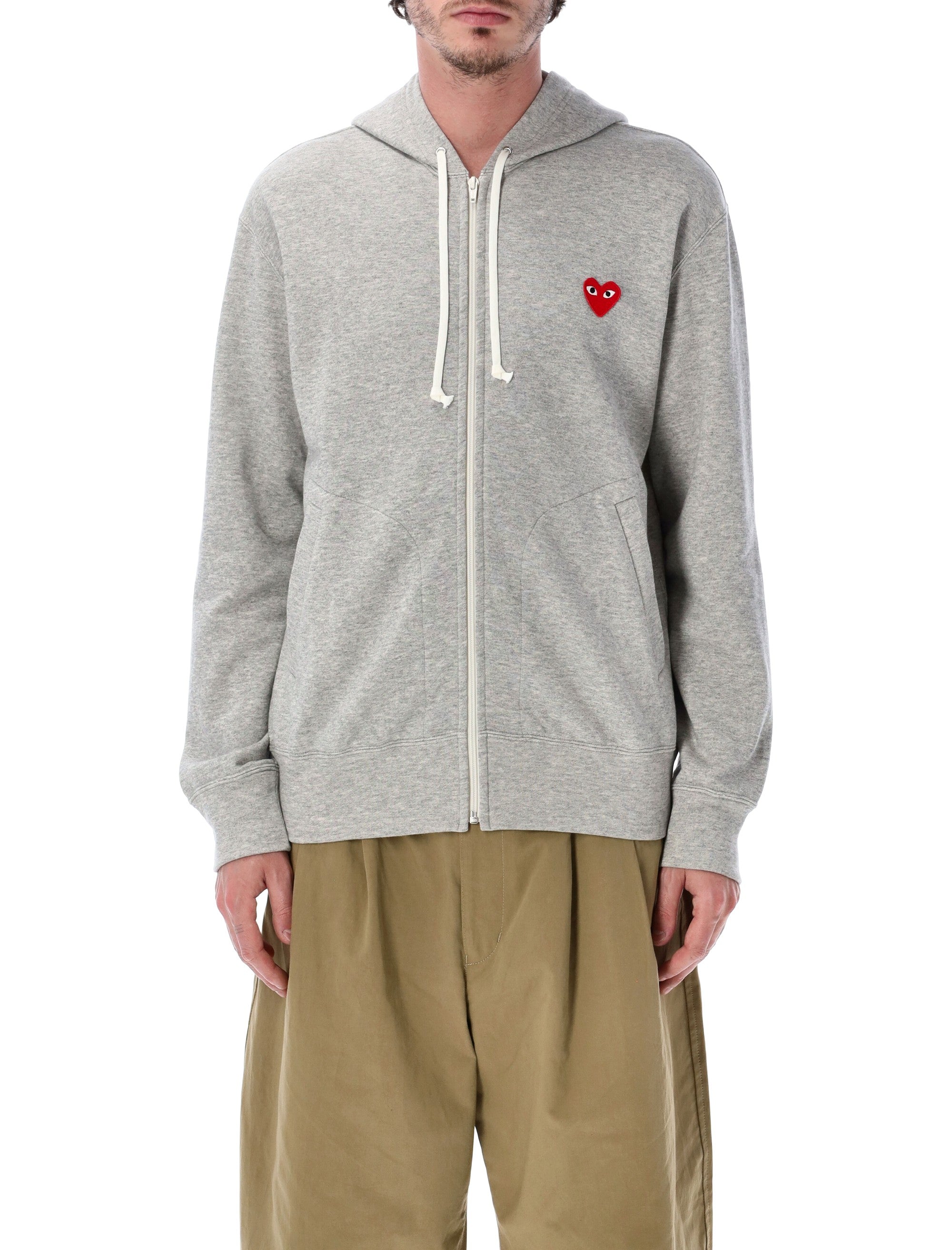 Zip-Up Hoodie with Chest Logo