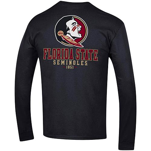 Officially Licensed Black Team Stack Long Sleeve - Seminoles