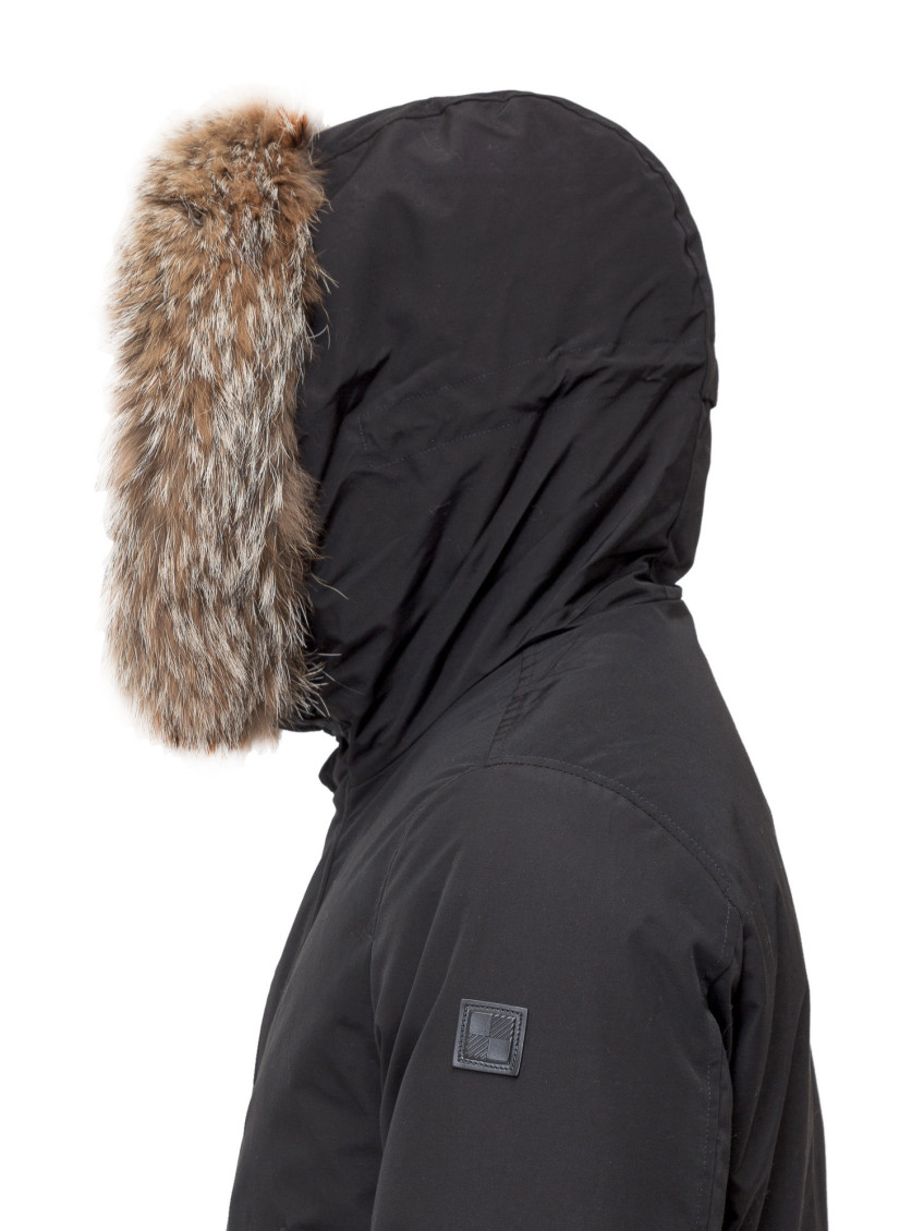 Black Solid Hood Jacket