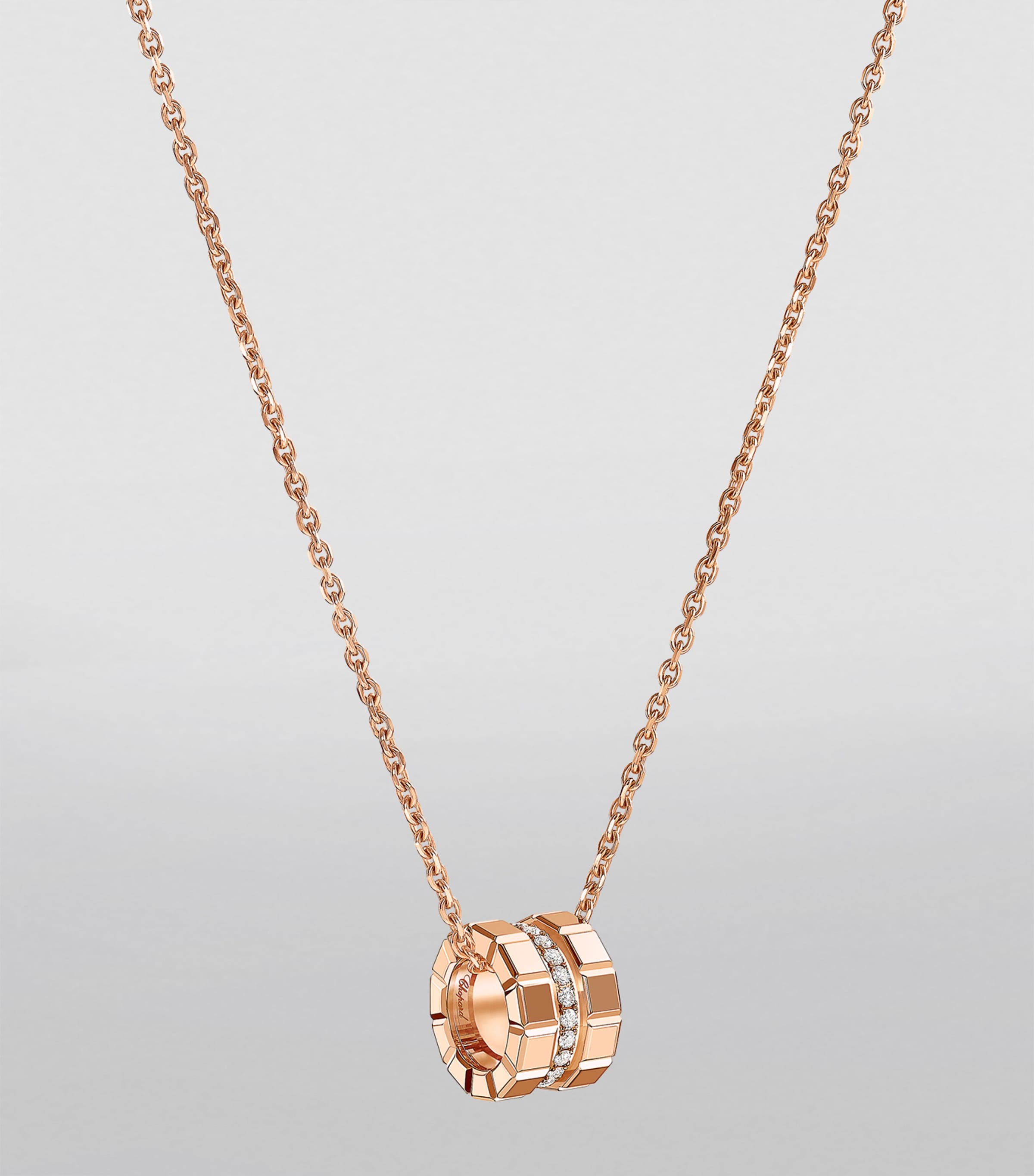Rose Gold and Diamond Ice Cube Necklace
